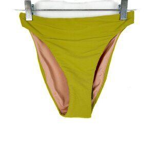 NWT J. Crew Ribbed High-Rise Cheeky Bikini Bottom Green Size XXS NEW